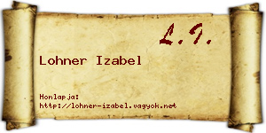 Lohner Izabel névjegykártya